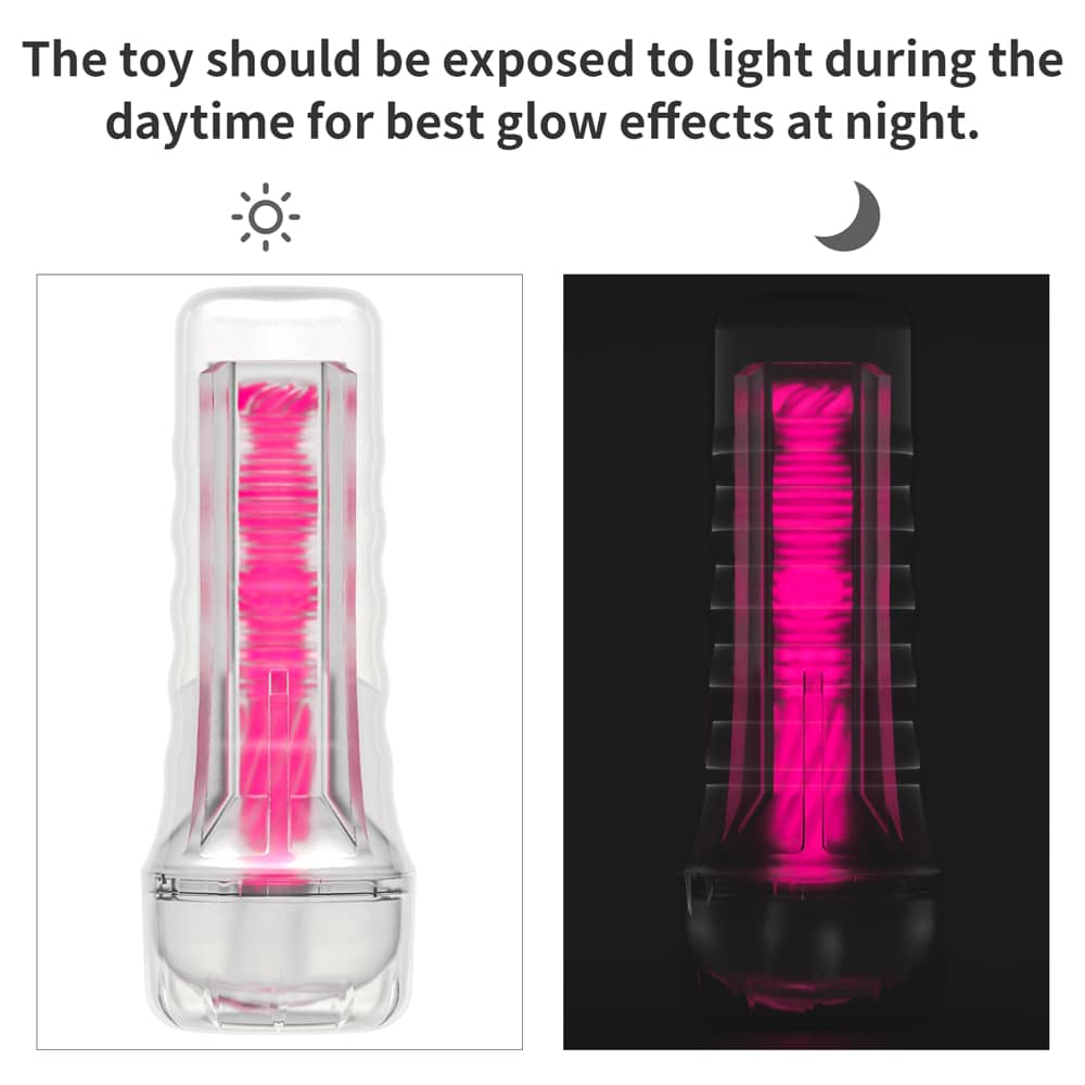 8.5'' Glow in the Dark Masturbator - Pink Glow