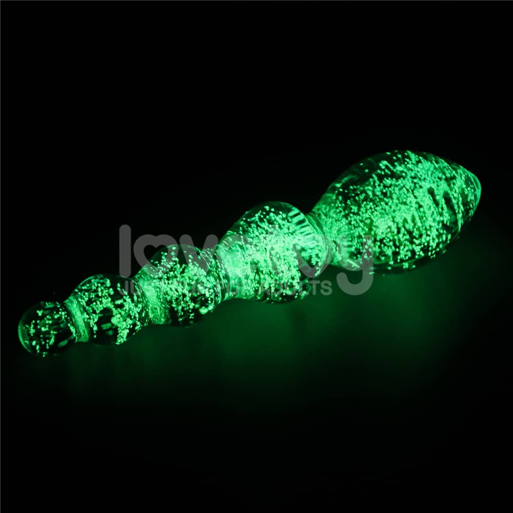 Glow in the dark Twilight Gleam Glass Dildo-Tantalizing Orbs