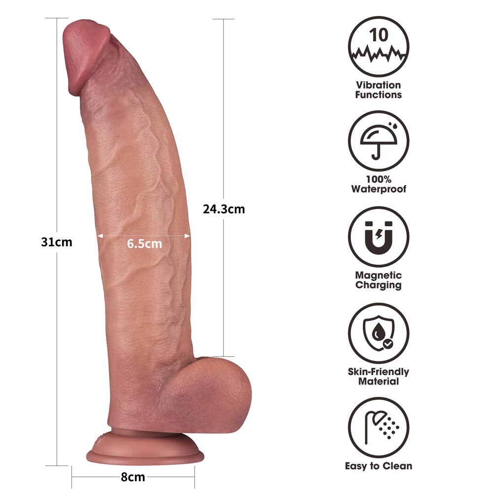 12'' Vibrating Dual Density Power Cock
