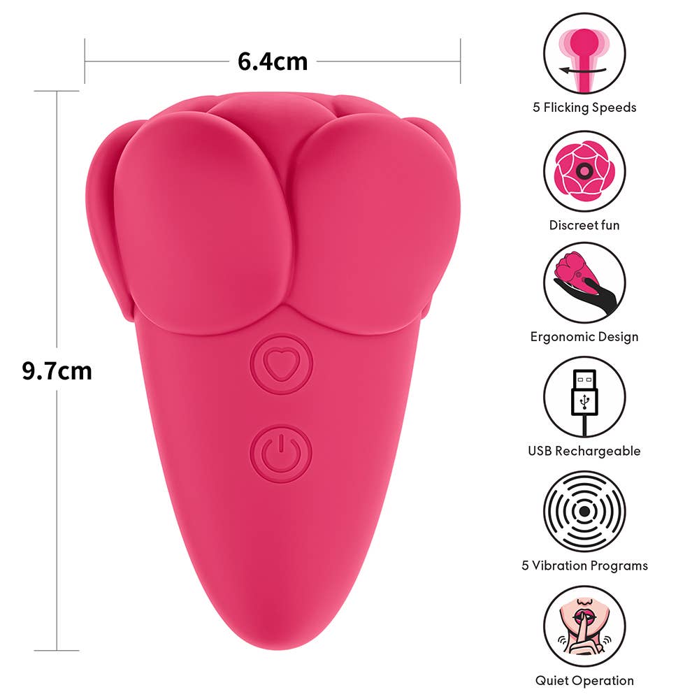 Flicker Rechargeable Vibrator-Rose Red