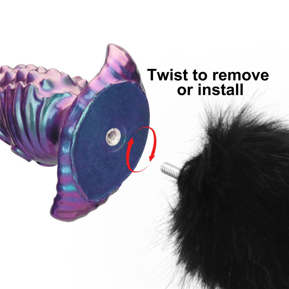 MystiTail Silicone Anal Plug with 14" Tail