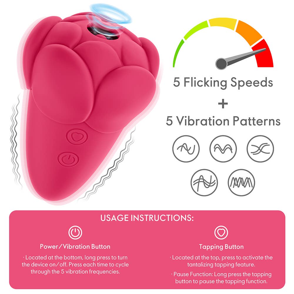 Flicker Rechargeable Vibrator-Rose Red