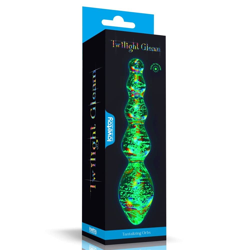 Glow in the dark Twilight Gleam Glass Dildo-Tantalizing Orbs