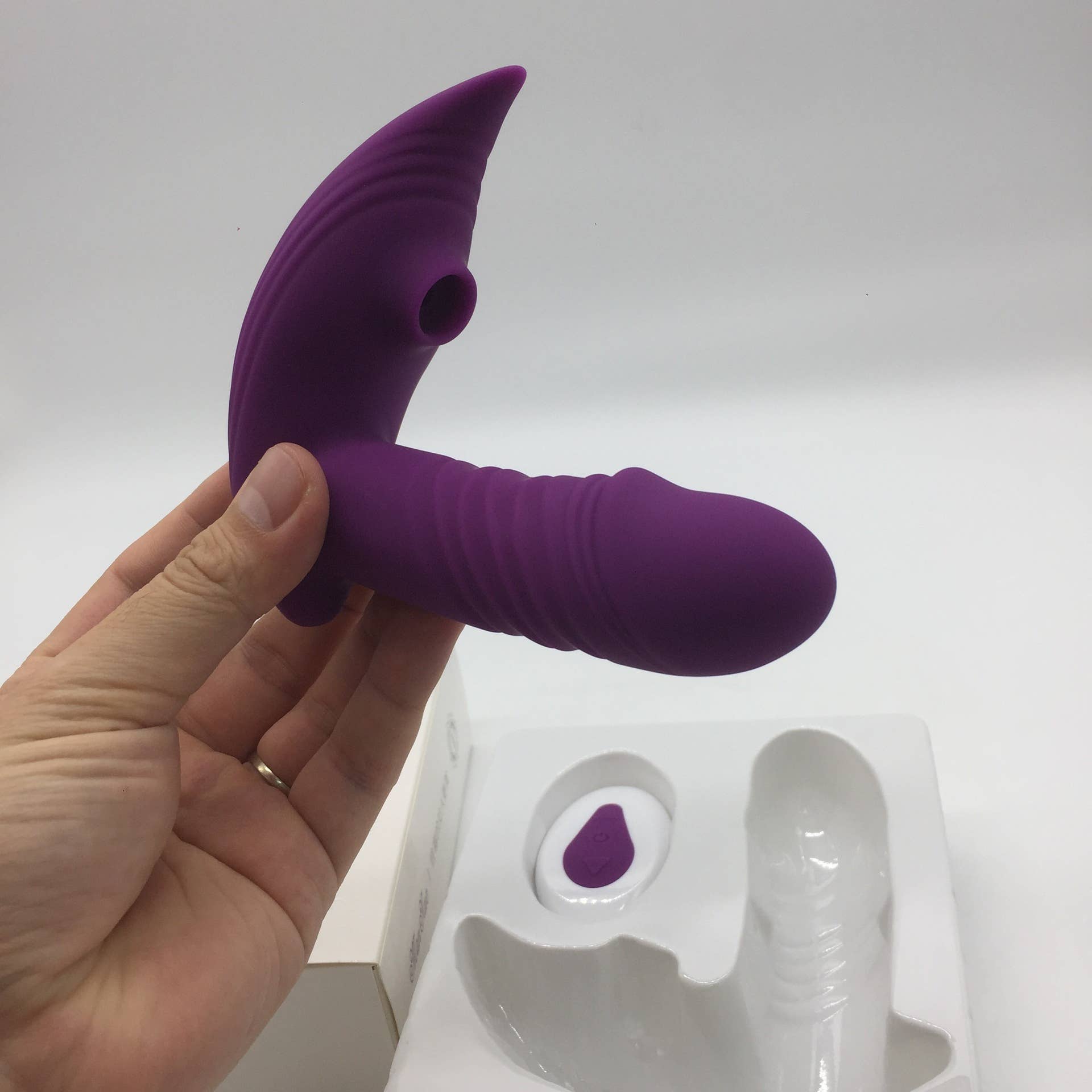 Remote control telescopic vibrator