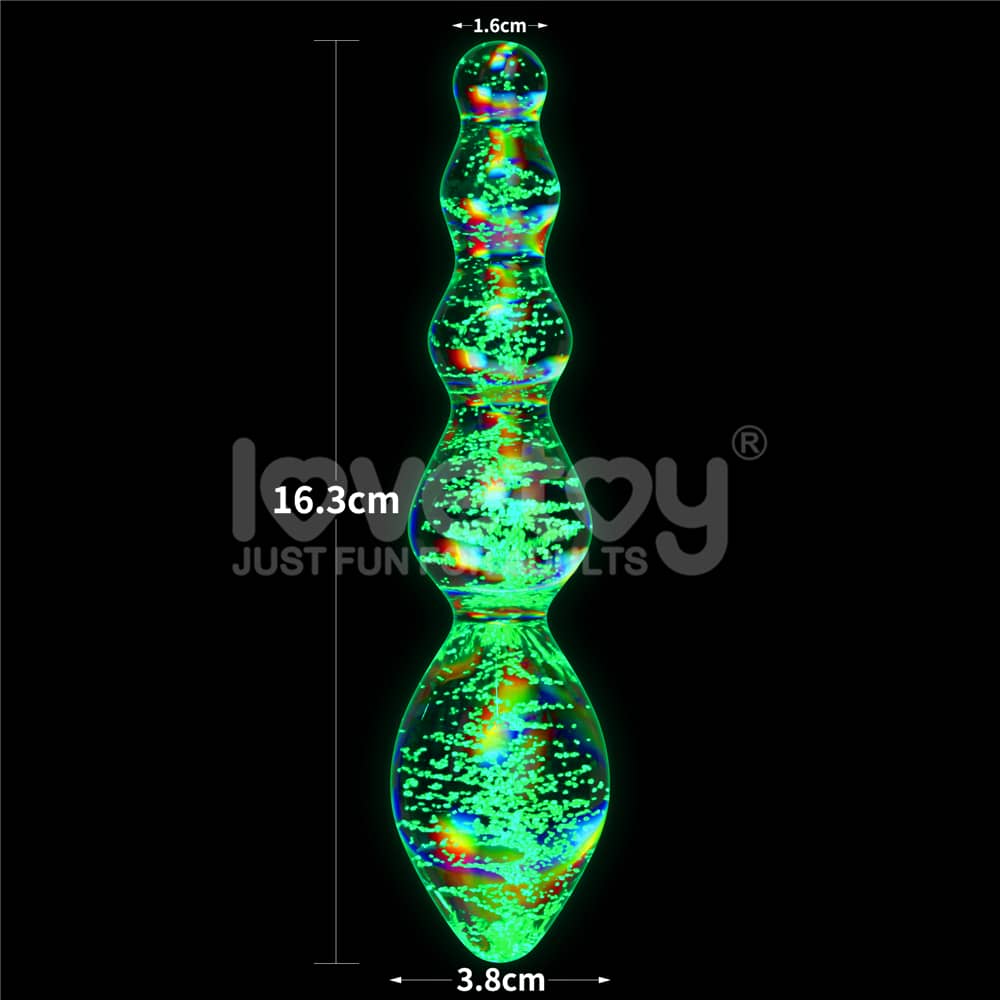 Glow in the dark Twilight Gleam Glass Dildo-Tantalizing Orbs
